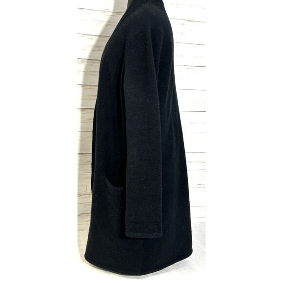 Jenni Kayne Wool Yak Knit Open Front Sweater Coat Cardigan POCKETS Black SMALL - Picture 6 of 14